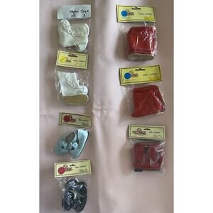Vintage Lot 8 Tallina's Doll Shoes Size 3 Boots Sandals Socks Red Blk Aqua Wht